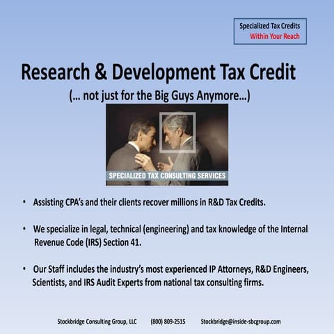 SBC Group R&D Tax Credit