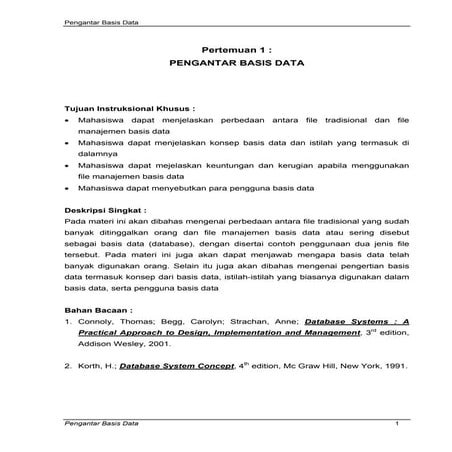 Pengantar sistem basis data