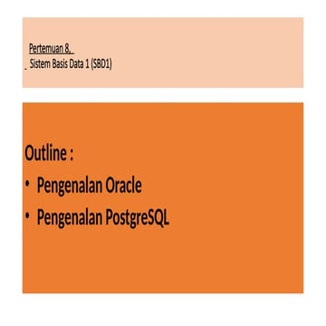 Comprehensive Introduction to Oracle and PostgreSQL Database Systems | PPTX