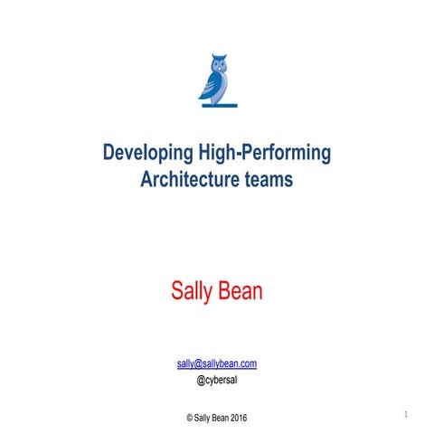 Developing High Performing Architecture Teams 