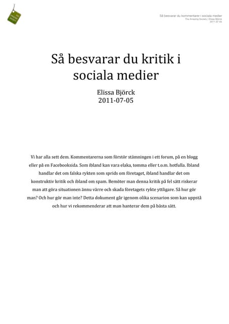 Så bemöter du kritik i sociala medier