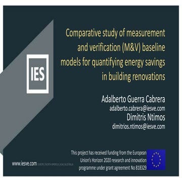 Comparative Study of M&V Baseline Models for Energy Savings in Building Renov...