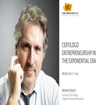 Entrepreneurship in the exponential era - Michele Casucci