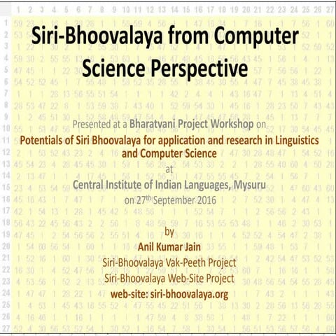 Siri Bhoovalaya from Computer Science Perspective | PPTX