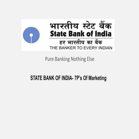 7p's Of Marketing Of SBI