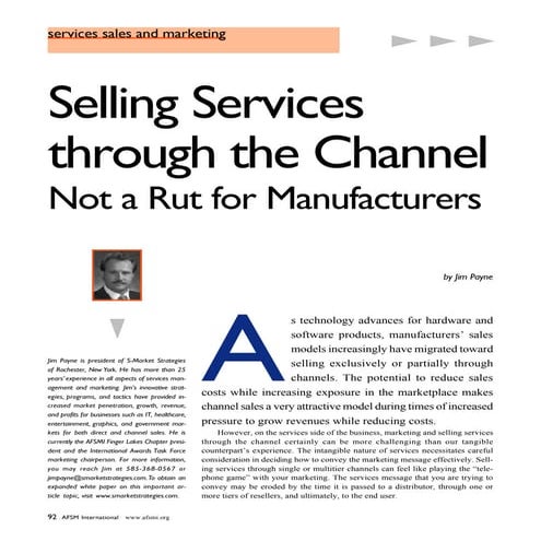 Selling Services Through Channels