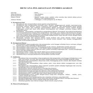 RPP Seni Budaya SMA Kelas X