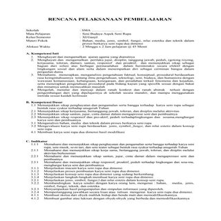 RPP Seni Budaya SMA Kelas XI