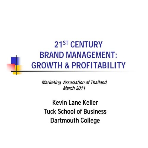 21ST CENTURY BRAND MANAGEMENT: GROWTH & PROFITABILITY
