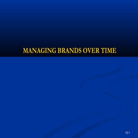 MANAGING BRANDS OVER TIME