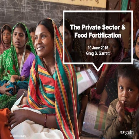 Greg Garret, Director of Food Fortification at GAIN