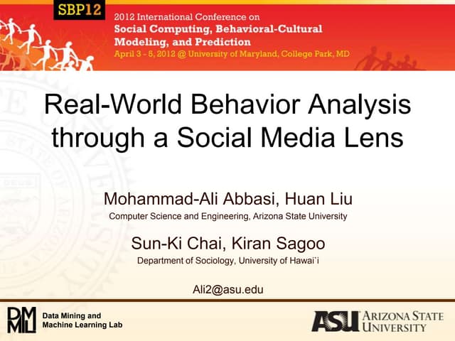 Real-World Behavior Analysis through a Social Media Lens