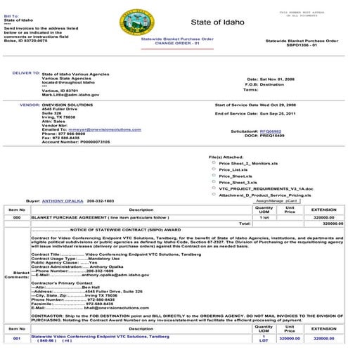 SBPO1306-One Vision Solutions-Video Conferencing Endpoint VTC ...