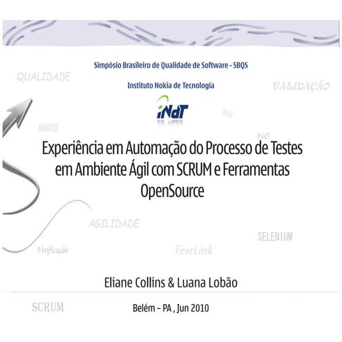 Sbqs 2010 Processo de Teste de Software para Scrum