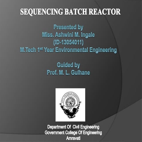 Sequencing batch reactor ppt