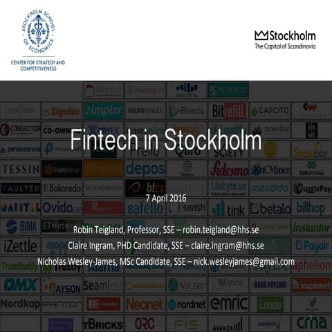 Fintech in Stockholm April 2016 update