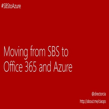 Moving from SBS to Azure