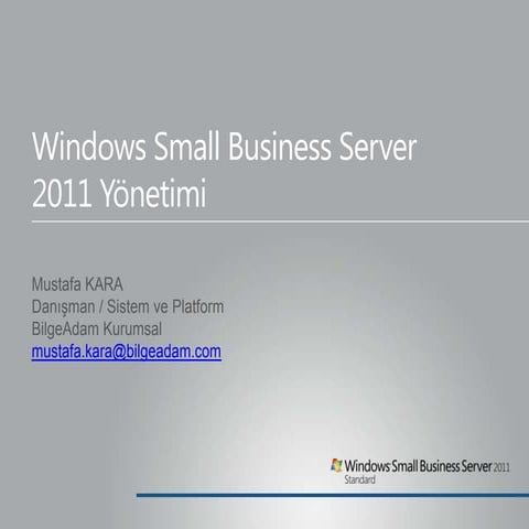 Windows Small Business 2011'in Yönetimi
