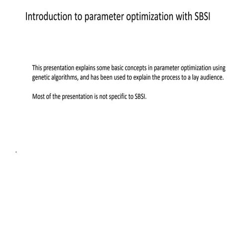 SBSI optimization tutorial