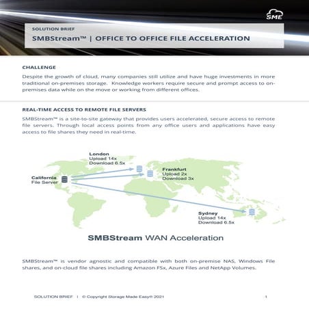 SMBStream™ Office to Office File Acceleration | Solution Brief