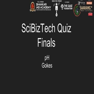 Saarang 2019 SciBizTech Quiz Finals