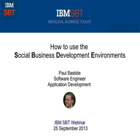 How to use the Social Business Development Environments