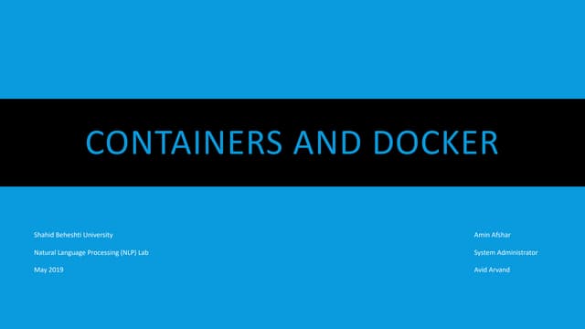 Containers and Docker