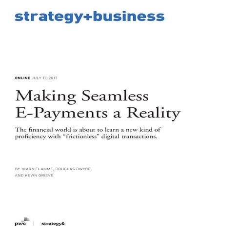 Making Seamless E-Payments a Reality