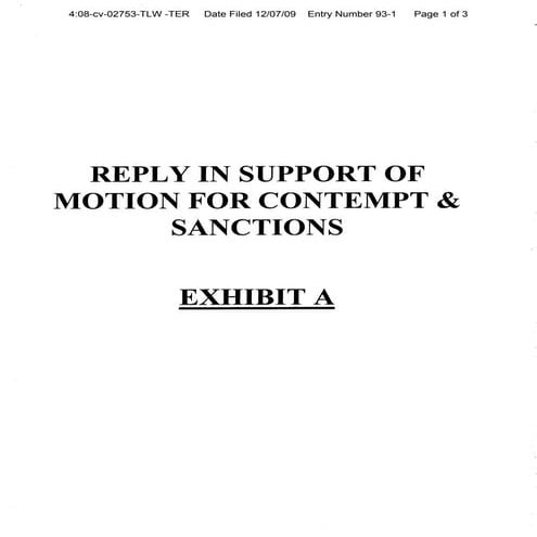 Exhibit A   Letter to SB RE hard drives