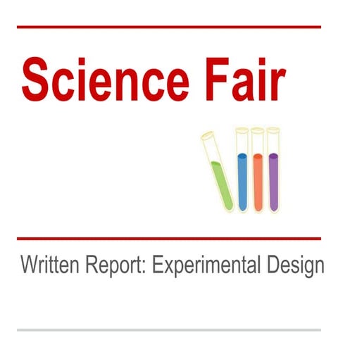 Sc. fair written report (exp. design)