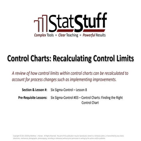 Control Charts: Recalculating Control Limits