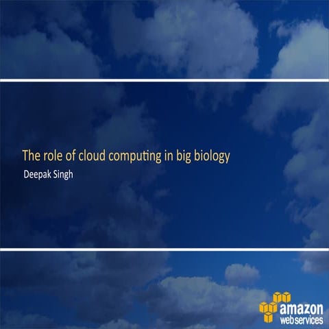 Talk given at "Cloud Computing for Systems Biology" workshop