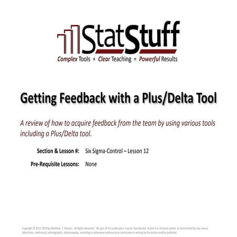 Getting Feedback with a Plus/Delta Tool