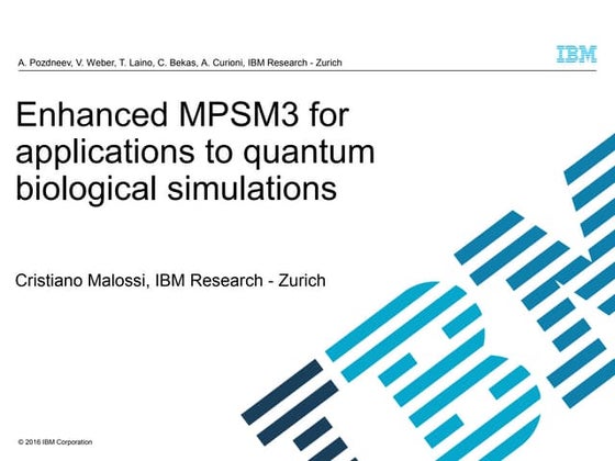 Enhanced MPSM3 for applications to quantum biological simulations