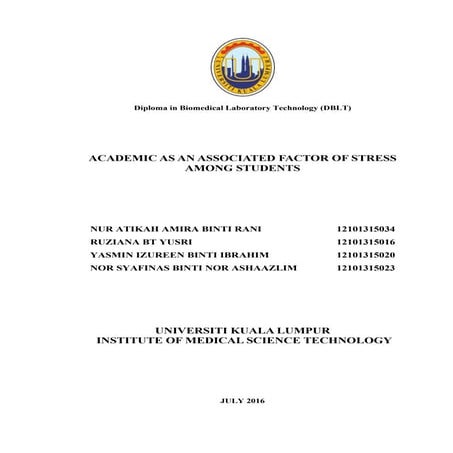 academic as an associated factor of stress among students | PDF