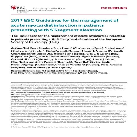 Nuevas guías 2017 para el manejo del Síndrome Coronario Agudo con Elevación d...