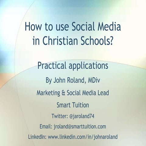 South Carolina Association of Christian Schools presentation of social media
