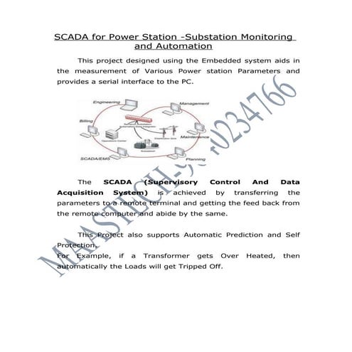 SCADA PROJECTS ABSTRACT-Scada for power station substation monitoring and aut...