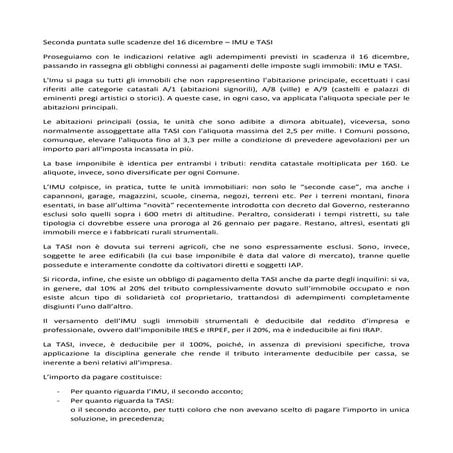 Scadenze del 16 dicembre   imu e tasi