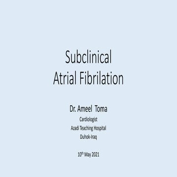 Subclinical Atrial fibrillation