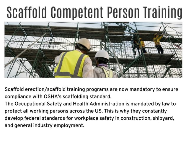 Scaffold Competent Person Training - Impact Safety Inc | PDF