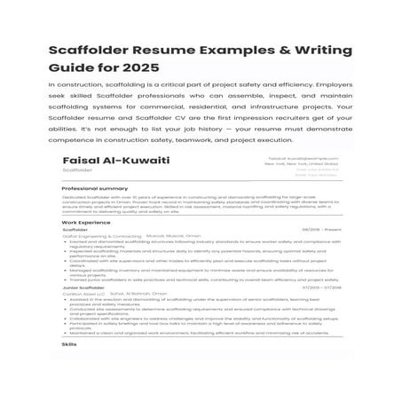 Scaffolder Resume Examples & Writing Guide for 2025 | PDF