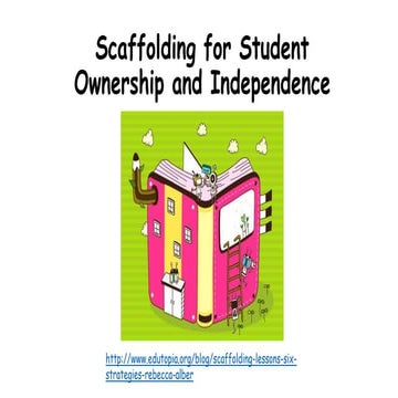 Scaffolding for student ownership and independence pbl 