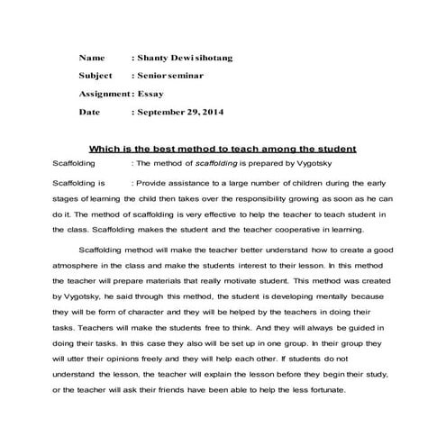 Scaffolding essay