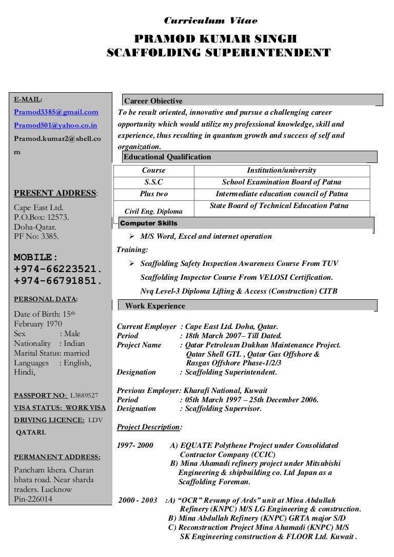 Scaffold Superintendent