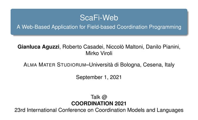 ScaFi-Web, A Web-Based application for Field-based Coordination
