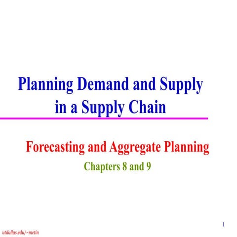 Chapter 8 aggregate planning in a supply chain | PDF