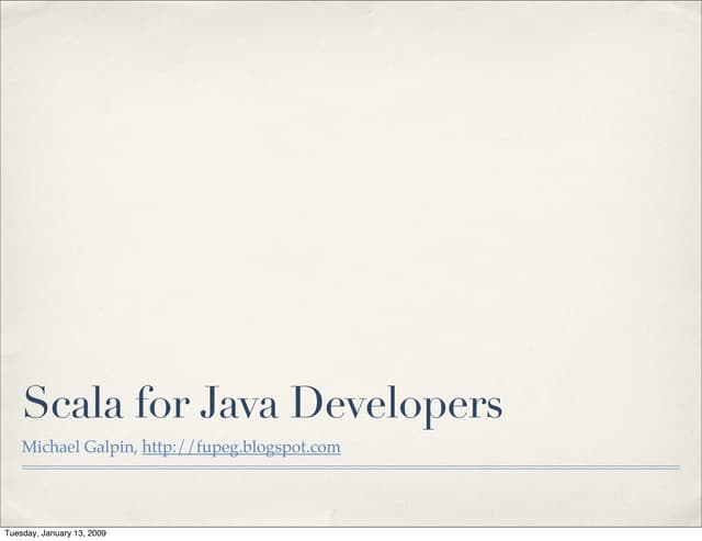 Introduction to Scala for Java Developers