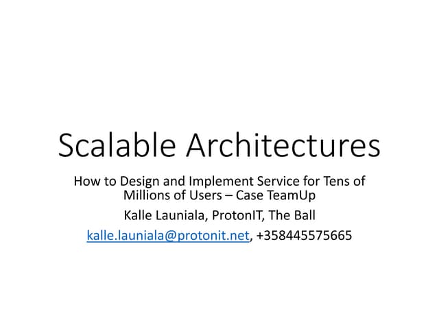 Scalable Architectures - Microsoft Finland DevDays 2014