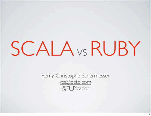 Scala vs Ruby